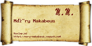 Móry Makabeus névjegykártya