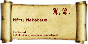 Móry Makabeus névjegykártya