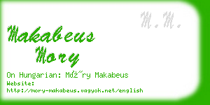 makabeus mory business card